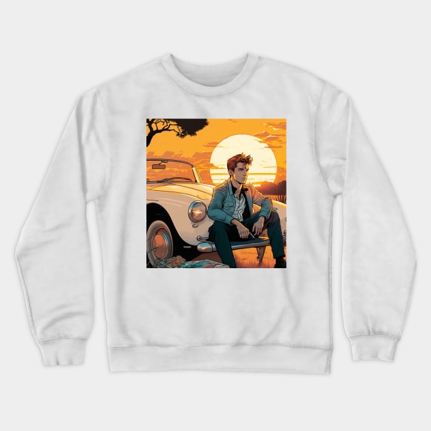 Sunset Elvis Crewneck Sweatshirt by masboyyy